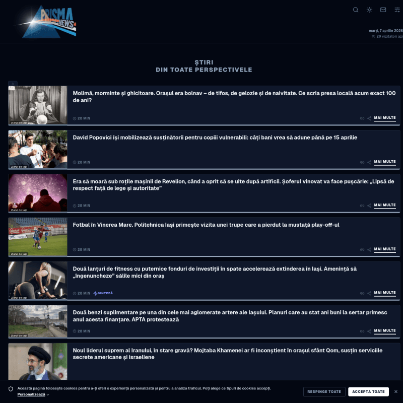 Screenshot: prisma-news.ro